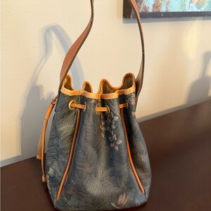 Floral Drawstring Bucket Bag